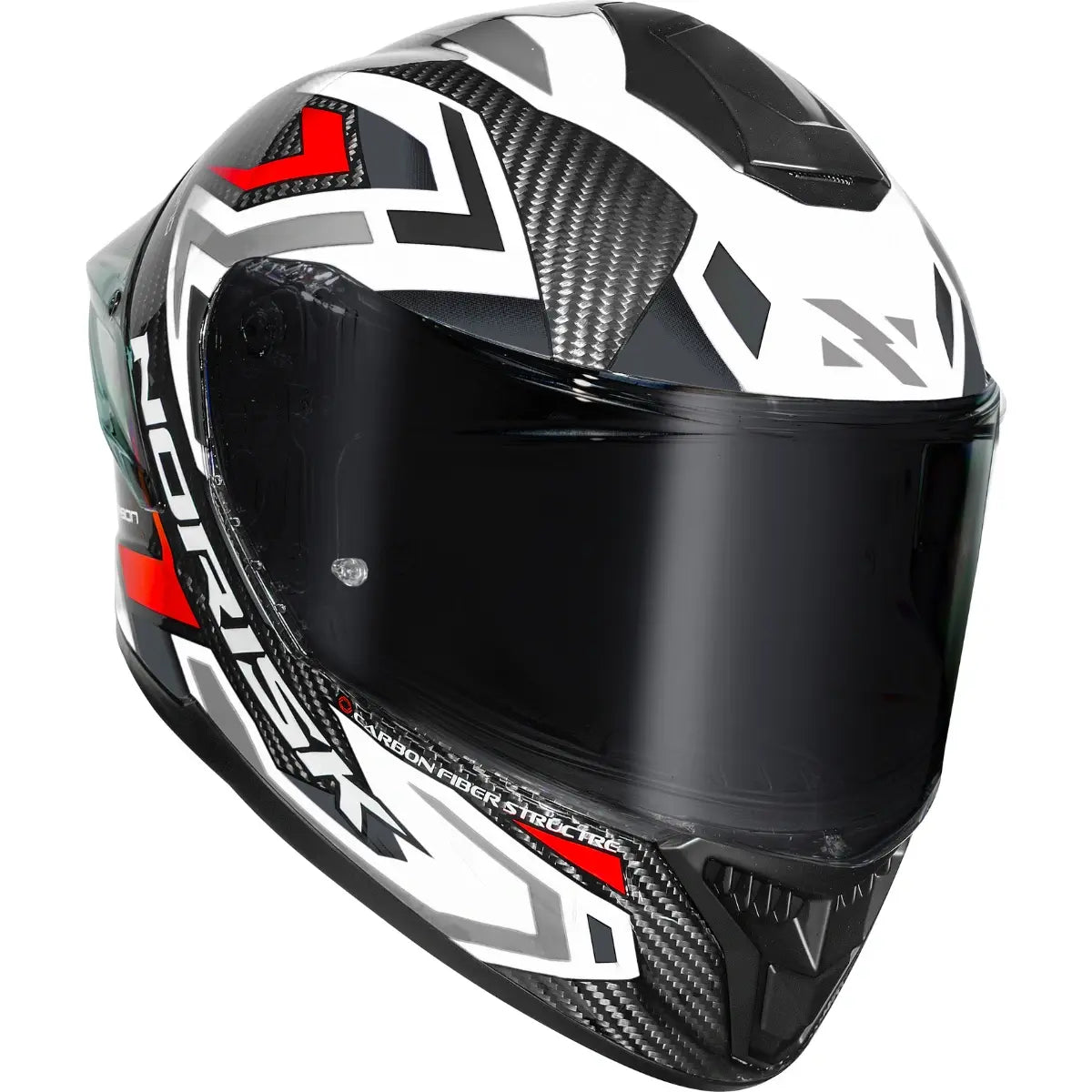 Imagem 4 de Capacete Norisk Carbon R Spot - Branco/Prata