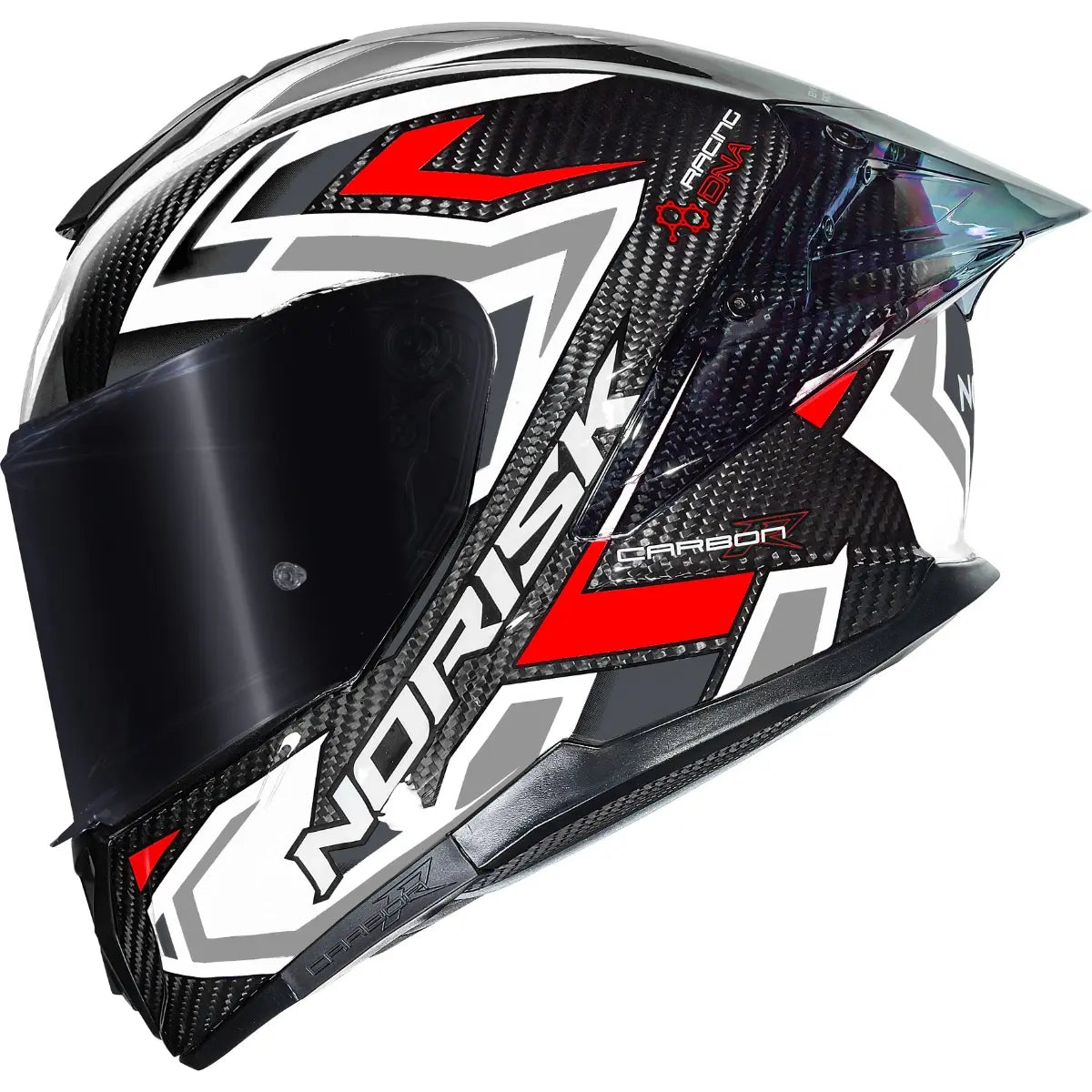 Imagem 1 de Capacete Norisk Carbon R Spot - Branco/Prata