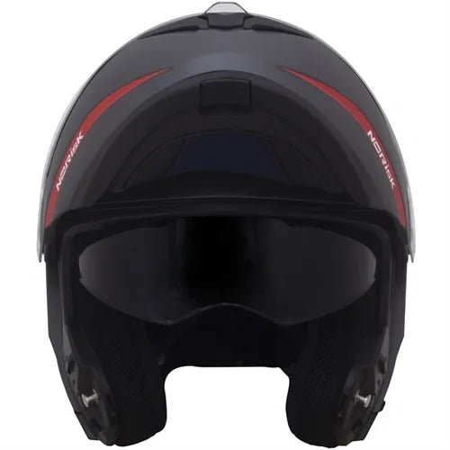 Capacete Norisk Force Articulado Simplicity - Cinza/Vermelho Fosco