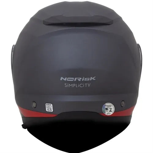 Capacete Norisk Force Articulado Simplicity - Cinza/Vermelho Fosco