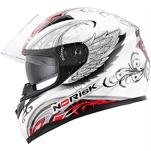 Capacete Norisk FF389 Venice (Viseira Solar) Branco/Vermelho