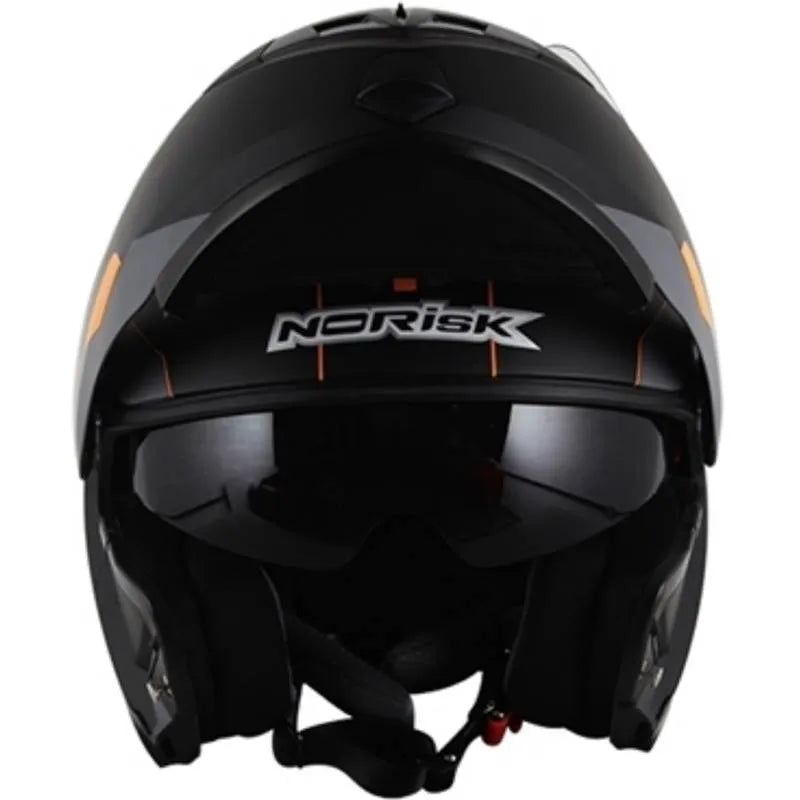 Capacete Norisk FF370 Articulado (ROBOCOP) Midnight Preto/Laranja Fosco