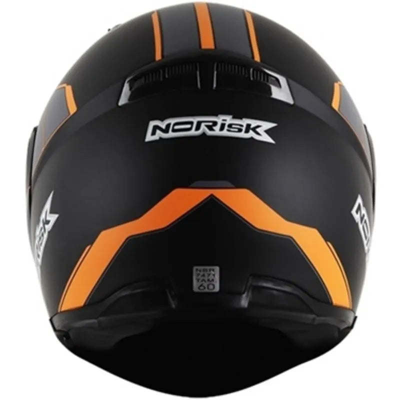 Capacete Norisk FF370 Articulado (ROBOCOP) Midnight Preto/Laranja Fosco