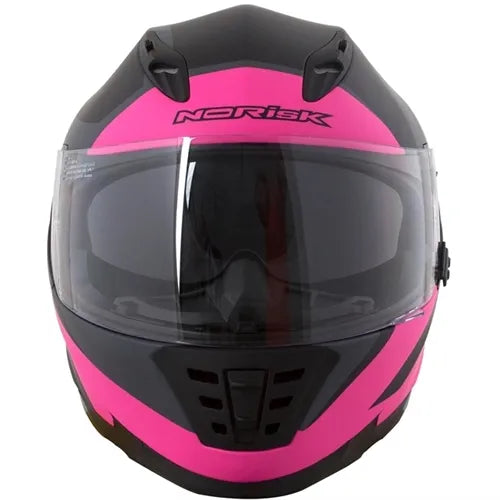 Capacete Norisk FF302 Ridic (Viseira Solar) Preto/Rosa Fosco