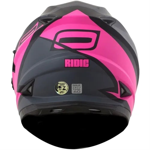 Capacete Norisk FF302 Ridic (Viseira Solar) Preto/Rosa Fosco